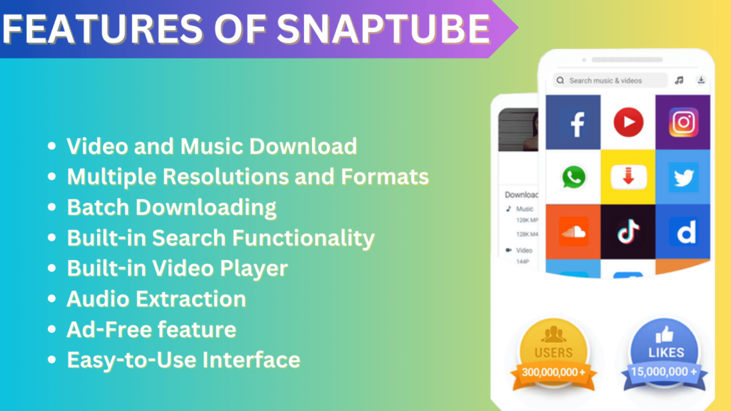 FEATURES OF SNAPTUBE APK
